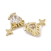 Brass Micro Pave Clear Cubic Zirconia Pendants LS-KK-L212-13G-2