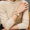 2Pcs 2 Colors Alloy Cuff Bangles BJEW-GO0001-06-5