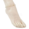 304 Stainless Steel & Natural Agate(Dyed & Heated) Faceted Round Link Chain Anklets AJEW-AN00747-02-3