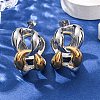 304 Stainless Steel Two Tone Stud Earrings EJEW-A136-01B-GP-2