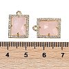 Natural Rose Quartz Faceted Rectangle Pendants G-I375-05G-09-3