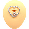 316L Surgical Stainless Steel Micro Pave Clear Cubic Zirconia Curved Barbell Belly Rings WG1E0EA-15-1