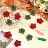 30Pcs 2 Colors Combed Cotton Ornament Accessories AJEW-CP0009-40-3