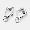 Anti-Tarnish Rhodium Plated 925 Sterling Silver Lobster Claw Clasps STER-O015-D-04-1