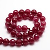 Dyed Natural White Jade Round Beads Strands G-E313-8mm-05-2