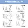 36Pcs 6 Style 304 Stainless Steel Pendant Rhinestone Settings STAS-UN0027-86-5