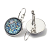 Flower Glass Leverback Earrings with Brass Earring Pins EJEW-Q798-01M-2