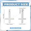 2Pcs 304 Stainless Steel Saint Peter's Cross Big Pendants STAS-LP0004-31-2