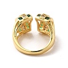 Cubic Zirconia Arch Open Cuff Ring RJEW-C041-02G-04-3