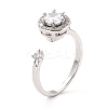 Flat Round Rotatable Open Ring for Women RJEW-M139-04P-1