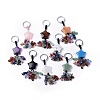 Natural & Synthetic Mixed Gemstone Star with Mixed Gemstone Chips Beaded Tassel Keychains KEYC-P012-01P-1