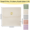 5Pcs 5 Colors PU Imitation Leather Jewelry Storage Bags ABAG-CL0001-04B-2