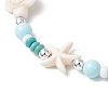 Dyed Synthetic Turquoise & Natural Howlite Beads Bracelets for Women BJEW-JB11794-01-4