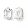 Brass Micro Pave Clear Cubic Zirconia Charms KK-L208-08P-1