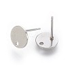 Non-Tarnish 304 Stainless Steel Stud Earring Findings STAS-P221-14P-2