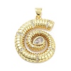 Rack Plating Brass Clear Cubic Zirconia Pendants KK-M293-21G-1