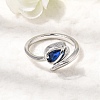 Brass Micro Pave Cubic Zirconia Cuff Open Rings for Women RJEW-L343-01P-05-1
