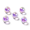 Two Tone UV Plating Rainbow Iridescent Acrylic Beads TACR-D010-03A-07-1