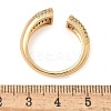 Brass Micro Pave Clear Cubic Zirconia Cuff Finger Rings for Women RJEW-B112-06G-5