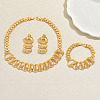 Vintage Alloy Chunky Link Choker Necklace & Earrings & Bracelet Set SY4880-5