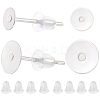 800Pcs 2 Styles  304 Stainless Steel Flat Round Blank Peg Stud Earring Findings FIND-BBC0003-52-1