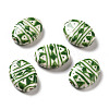 Handmade Printed Porcelain Beads PORC-F005-01B-1