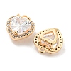 Brass Micro Pave Cubic Zirconia Charms KK-E090-05G-2