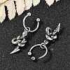 Snake 316 Surgical Stainless Steel Dangle Half Hoop Earrings for Women EJEW-G416-50AS-3