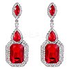 Brass Rhinestone Dangle Stud Earrings FS-WG9D6B6-15-1