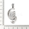 304 Stainless Steel Big Pendants STAS-R225-09AS-3