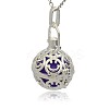Silver Color Plated Brass Hollow Round Cage Pendants KK-J216-14S-2