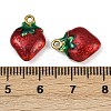 Strawberry 304 Stainless Steel Enamel Pendants STAS-L290-21C-G-3