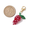 Glass Seed Beaded Grape Pendant Decoration HJEW-MZ00158-02-3