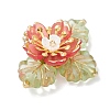 Brass Glass Seed Beaded Flower Pendants PALLOY-MZ01118-01-3