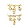 Rack Plating Brass Micro Pave Clear Cubic Zirconia Pendants KK-R157-12B-G-1