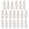 20Pcs Natural Quartz Crystal Pendants PALLOY-AB00128-1