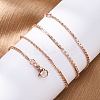 Brass Link Chain Necklaces for Women NJEW-D302-13RG-4