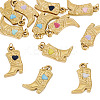 12Pcs 304 Stainless Steel Enamel Pendants STAS-TA0005-75B-3