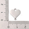 Non-Tarnish 304 Stainless Steel Heart Connector Charms LS-STAS-R222-01P-3