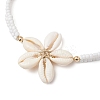 Adjustable Natural Cowrie Shell Beaded Braided Anklets AJEW-AN00686-02-3