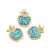 Brass Micro Pave Cubic Zirconia Pendants KK-K385-126G-1