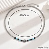 Vintage Stainless Steel Lion Head Synthetic Turquoise Beaded Necklaces for Daily Wear RE8063-1-1