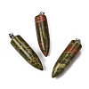 Natural Unakite Pointed Pendants G-F820-12G-1