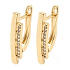 Brass Micro Pave Clear Cubic Zirconia Hoop Earrings for Women EJEW-E295-23KCG-1