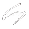 Non-Tarnish 304 Stainless Steel Feather Pendant Necklace for Women STAS-E154-15P-2