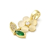 Brass Micro Pave Cubic Zirconia Pendants KK-E105-02G-2