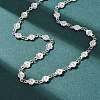 5.5MM 304 Stainless Steel Flower Link Chain Necklaces NJEW-P346-01P-3