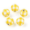 Printed Wood European Beads WOOD-G022-13G-1