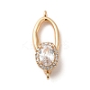 Brass Pave Cubic Zirconia Fold Over Clasps KK-E082-02G-01-1