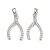 Brass Micro Pave Clear Cubic Zirconia Pendants KK-H254-13P-1
